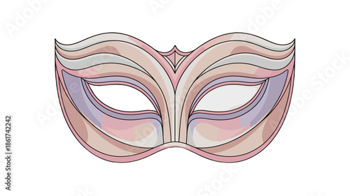 A beautiful pink mask with unique design.