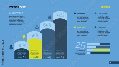Four Vertical Bars Slide Template