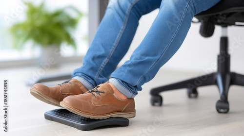 Ergonomic office footrest for under desk support and comfort