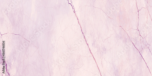 A close up view of a light pink marble surface with delicate reddish purple veining patterns throughout