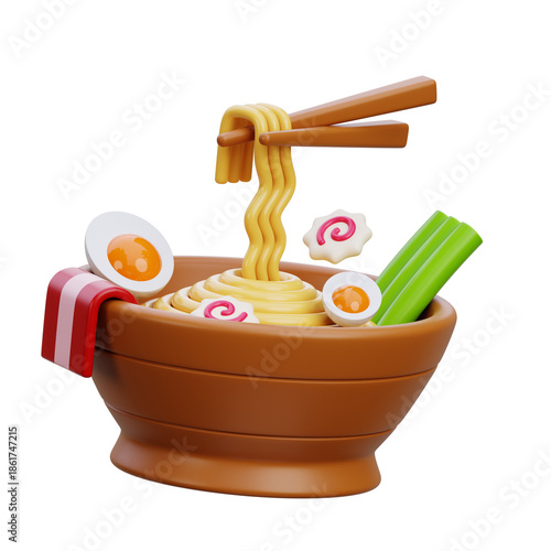 3d ramen illustration