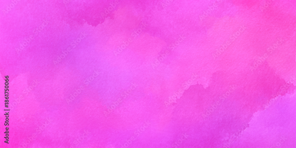 Obraz premium A vibrant watercolor wash in shades of pink and purple creates a soft abstract background texture