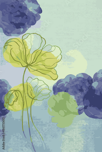 blue and yellow flower bunch for saree dupatta