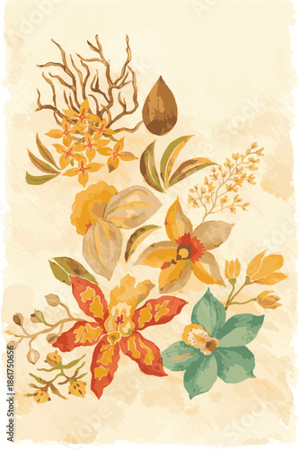 suit design floral flowers for creating dupatta saree uit