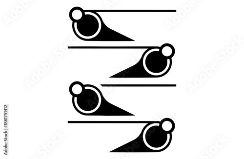 Parallel workflow lanes diagram representing simultaneous processes and task distribution
