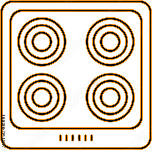 Electric stove top icon vector illustration