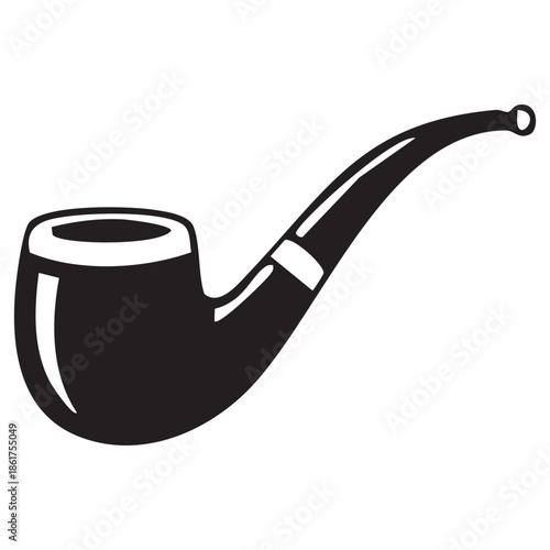 Black Silhouette of a Smoking Pipe tobacco pipe smoking