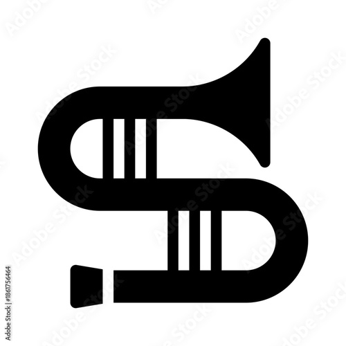 trombone glyph icon
