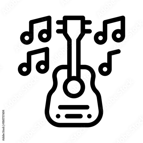 acoustic guitar line icon