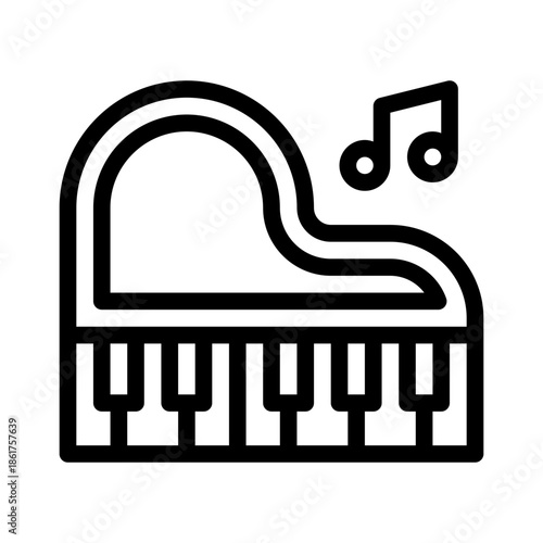 piano line icon