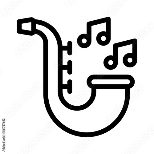 saxophone line icon