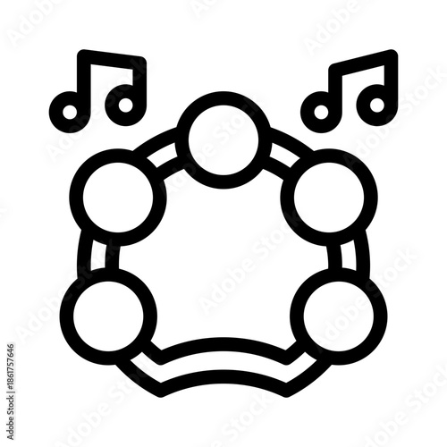tambourine line icon