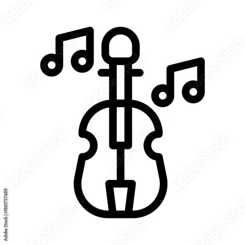 violin line icon