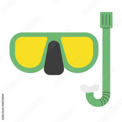 Snorkeling Mask and Tube Icon Summer Diving Equipment