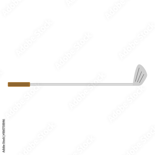 Minimal flat illustration of a golf club, suitable for sports themes, equipment icons, and recreational design projects.