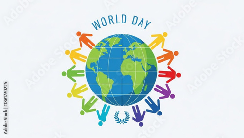 World day celebration with diverse people around the globe