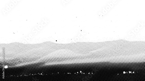 Halftone pattern gradient background with black and white dots, texture overlay effect, abstract design element for graphic resources