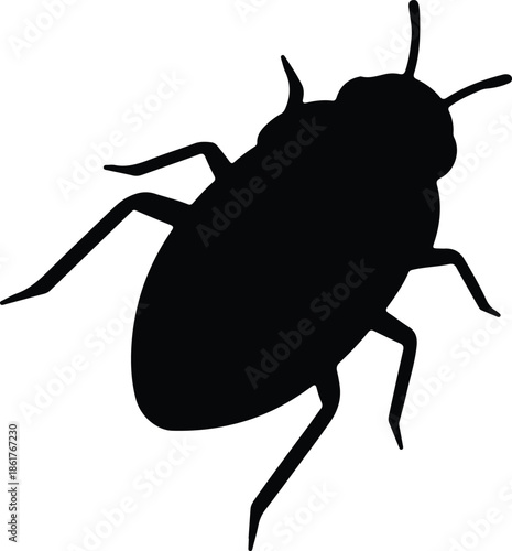 Silhouette Creepy Crawly Insect Bug Minimalist Black Graphic Vector Illustration