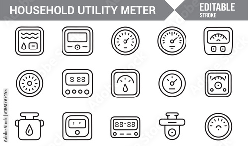 Home energy tracking and meter outline symbols