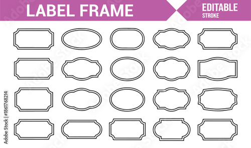 UI friendly outline label frames and shapes set