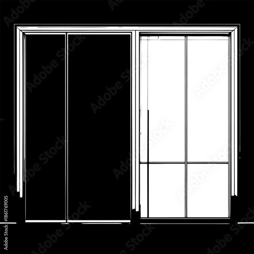 Modern Window Design with Transparent Background
