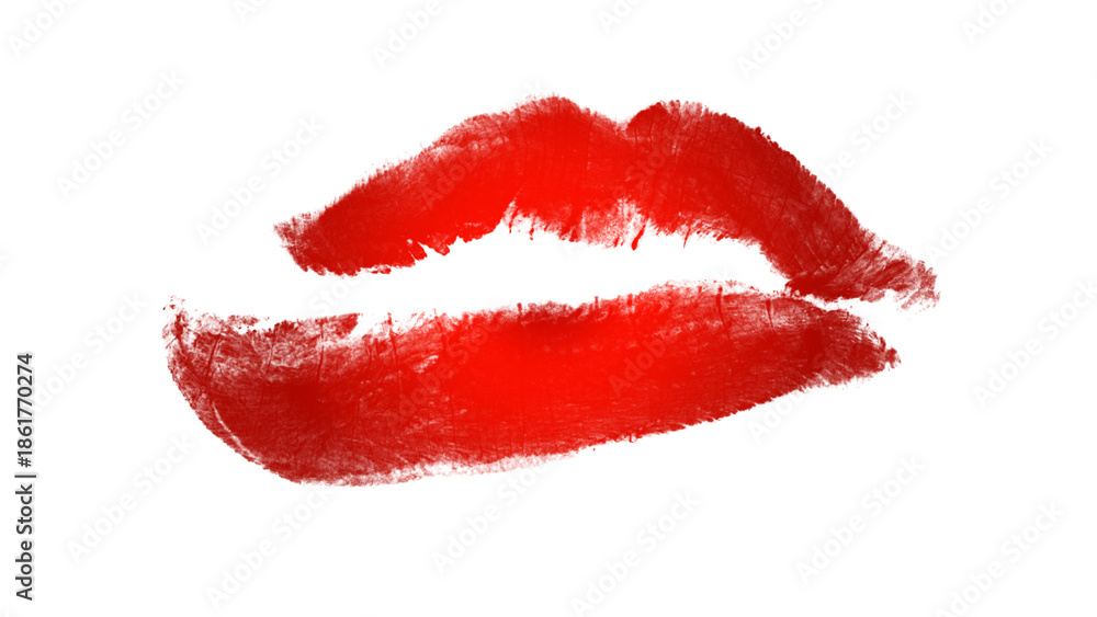 Fototapeta premium Red Lipstick Kiss Mark