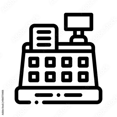 cash register line icon