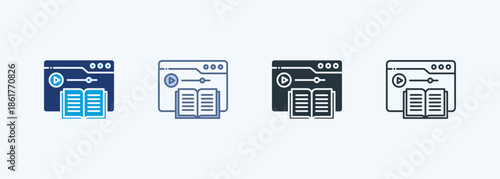 Video Lectures Multiple Style Icon Collection