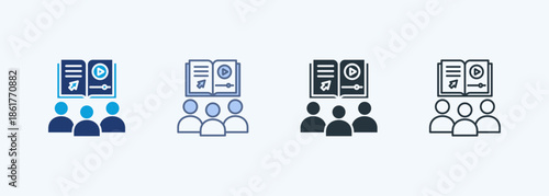 Online Lesson Multiple Style Icon Collection