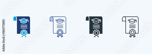 Certificate Course Multiple Style Icon Collection