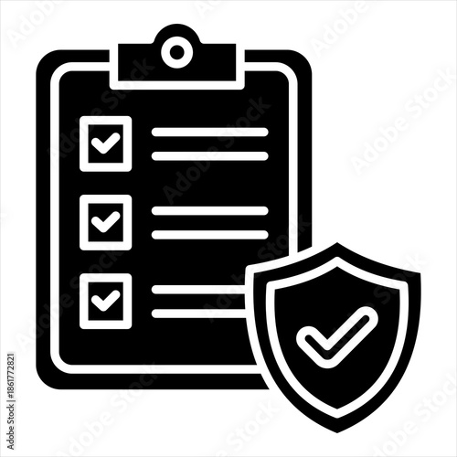 Assurance Glyph Icon Vector Illustration