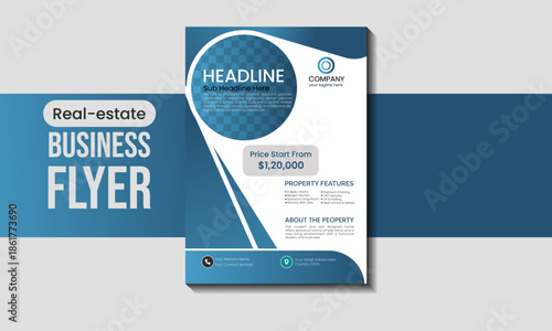 Real Estate business flyer vector layout template and presentation for Real Estate agency.
