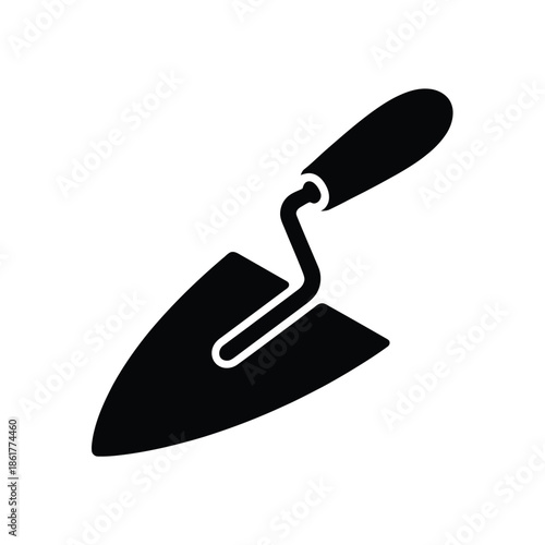 Simple black and white illustration of a pointing trowel tool