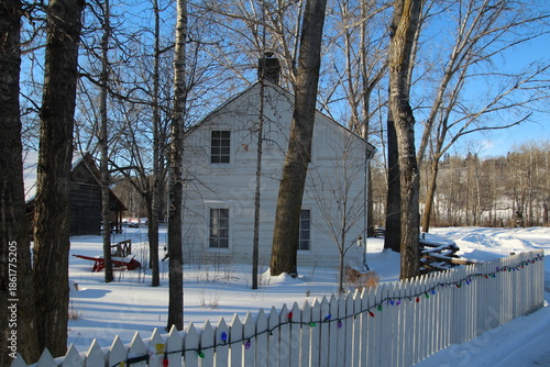 snow covered house, Fort Edmonton Park, Edmonton, Alberta