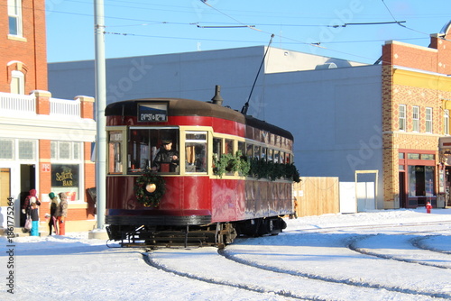 tram in the snow