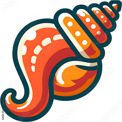 Seashell Illustration: A vibrant illustration of a seashell, with its intricate details and captivating colors, evokes a sense of tranquility and the wonders of the ocean.