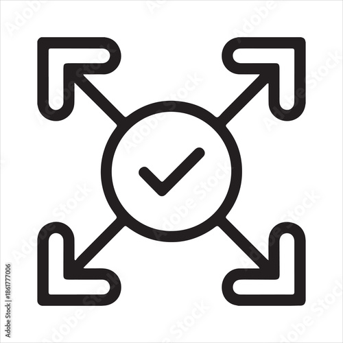 Confirmation of expanded options with checkmark in center