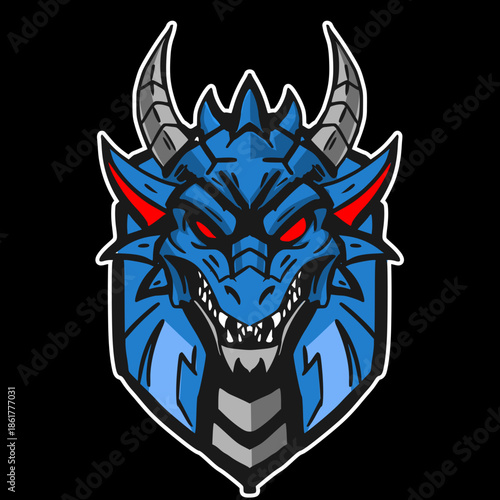 blue dragon mascot logo