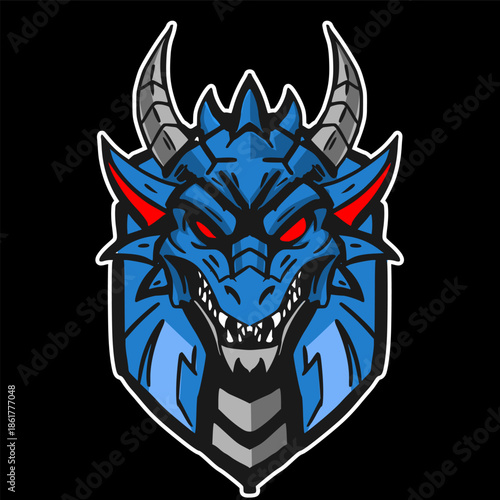 blue dragon mascot logo