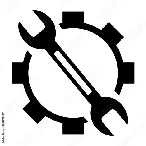 illustration of wrench and gear
