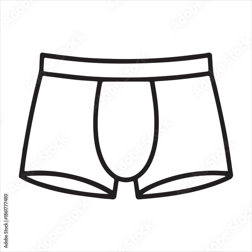 Simple outline drawing of men s boxer briefs underwear
