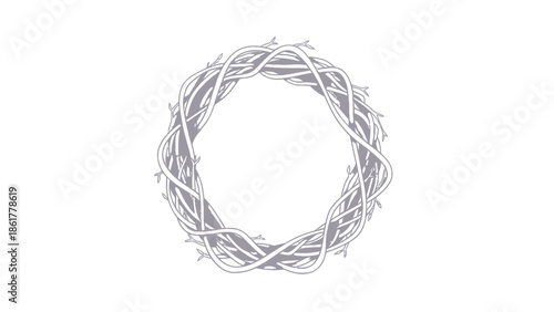 Stylized crown of thorns on a white background