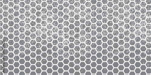 modern grunge hexagon pattern with distortion for creative editable background.