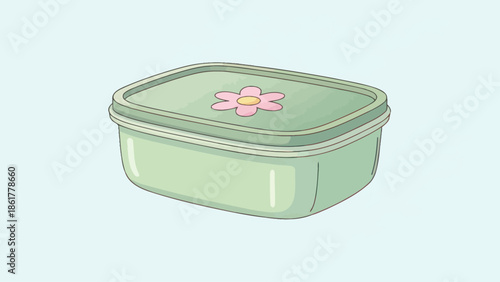Cute lunch box with flower design