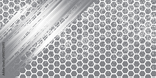 modern grunge hexagon pattern with distortion for creative editable background.