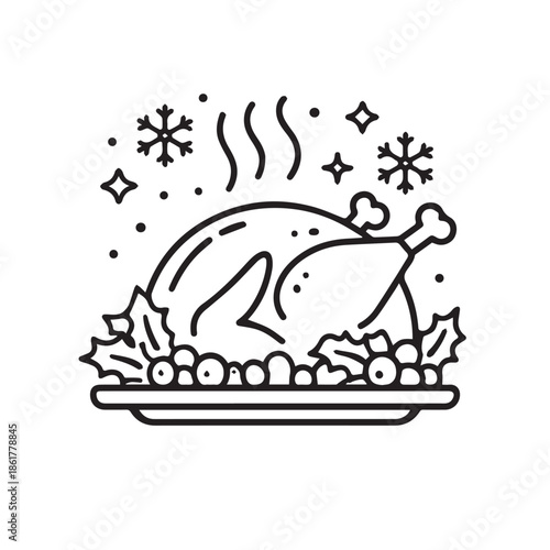 Christmas Turkey Dinner Icon