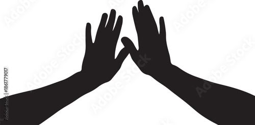 Celebratory high five