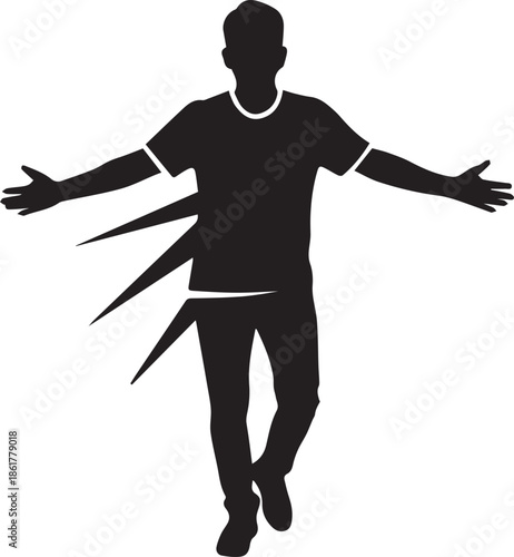 Silhouette of a person with outstretched arms
