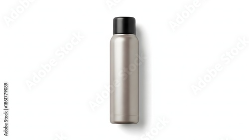 Wallpaper Mural A sleek silver cylindrical object with a black cap on a white background Torontodigital.ca