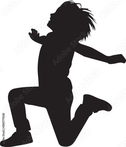 Silhouette of a person jumping